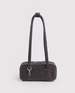 Small Denim Bowler Bag - Washed Black Denim