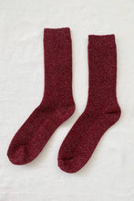 Load image into Gallery viewer, Winter Sparkle Socks: Wine