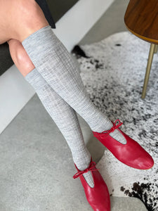 Schoolgirl Socks - Merino Wool Blend Grey