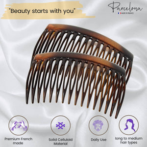 French Side Hair Combs (2 Pcs): Matte Shell