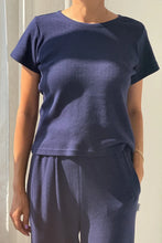 Load image into Gallery viewer, Pointelle Babe Tee - Navy