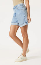 Load image into Gallery viewer, Heidi Long Cuffed Shorts - Light Blue 90&#39;s