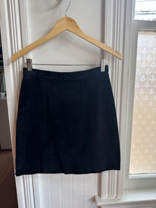 VTG Black Suede Mini Skirt [XS]