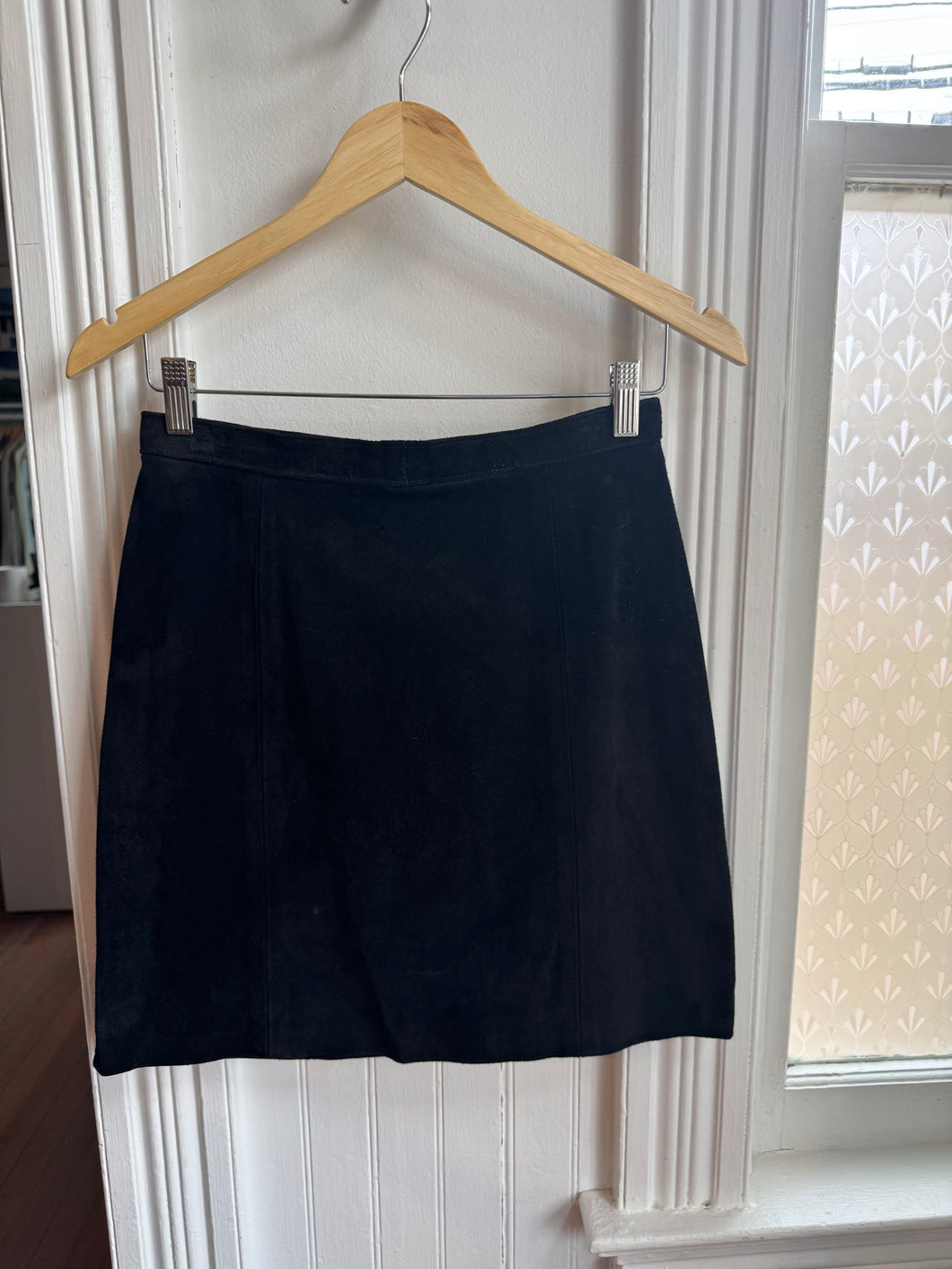 VTG Black Suede Mini Skirt [XS]