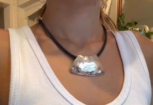 Y2K Silver/Black Chain Necklace [as is]