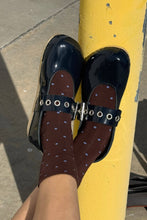Load image into Gallery viewer, Sneaker Socks: Polka Dot - Cacao/Blue