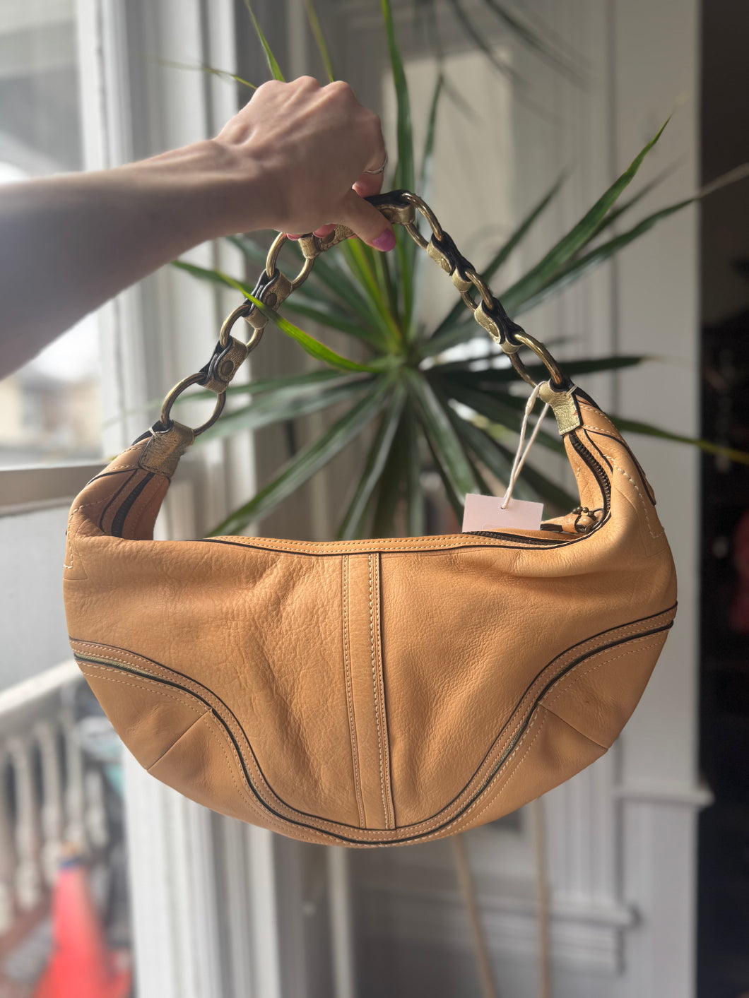 Coach Slouch Tan Leather Shoulder Bag