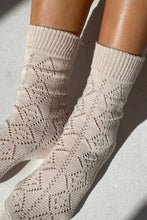 Load image into Gallery viewer, Modal Eyelet Socks: Oyster