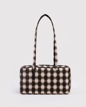 Load image into Gallery viewer, Nylon Bowler Bag - Blurred Gingham Brown