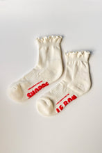 Load image into Gallery viewer, Ruffled Hugger Crew Socks: VINTAGE PINK / BLACK