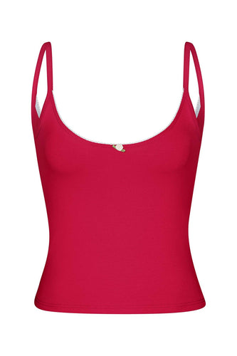 Scoop Back Cami - Cherry