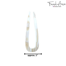 Load image into Gallery viewer, French Amie Slick Large Handmade Cellulose Chignon U Hair Pin Stick for Women: Silver Onyx