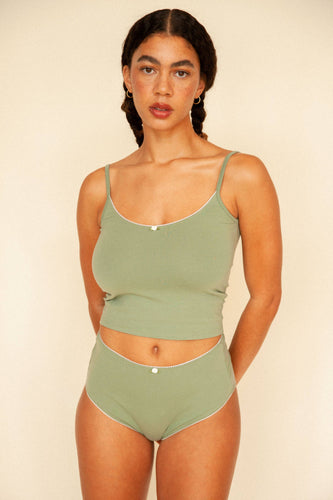 Scoop Back Cami: Sage