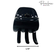 Load image into Gallery viewer, Parcelona French Classic Large Pony Cellulose Jaw Hair Claw for Women and Girls: Shell-Black