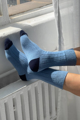 Classic Cashmere Socks: Bluebell