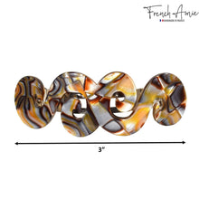 Load image into Gallery viewer, French Amie Swirls Onyx Cellulose Handmade Hair Clip Barrette with Silver Clasp
