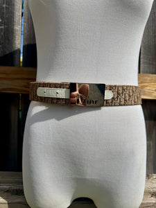 DIOR 00'a Logo + White Leather Reversible Belt