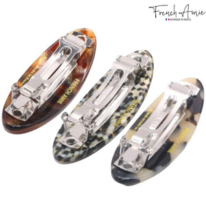 French Oval Hair Barrette: Set of 3