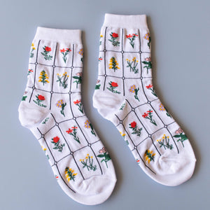 Botanical Garden Socks: White