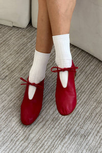 Her Socks - Mercerized Combed Cotton Rib: Classic White
