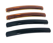 Load image into Gallery viewer, French Hair Barrettes(4 Pcs): Tort + Black