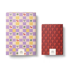 Load image into Gallery viewer, Checkerboard &amp; Bows Softcover Notebook Set of 2 - A5 &amp; A6