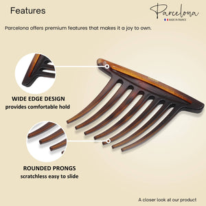 French Large Hair Combs (2 Pcs): Tortoise