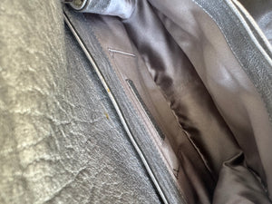 YVES SAINT LAURENT Silver Leather + Mesh Strap Bag