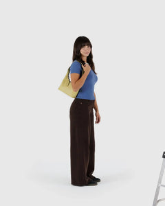 Mini Recycled Leather Shoulder Bag - Straw