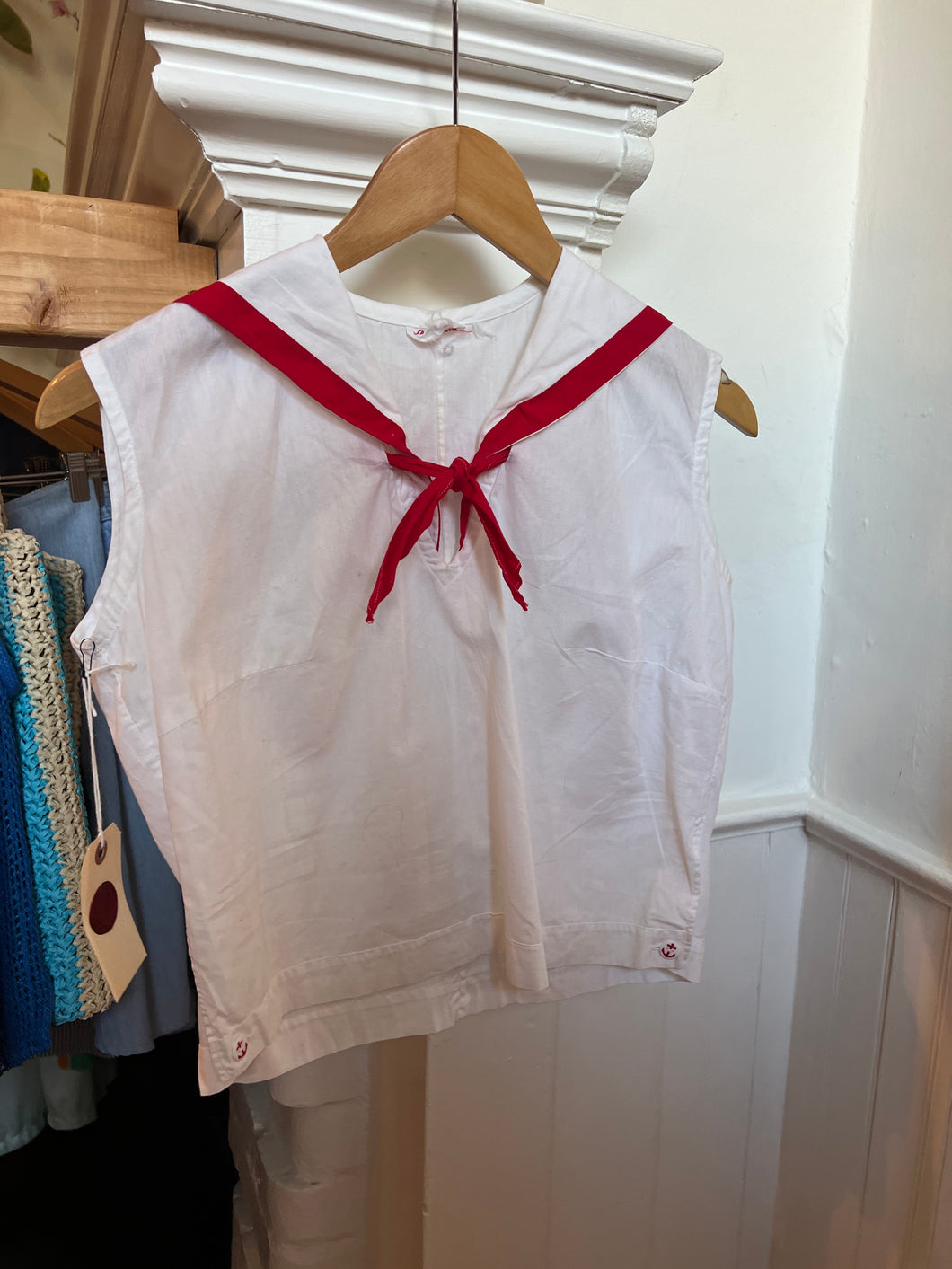 FT 60's white sailor top [S]