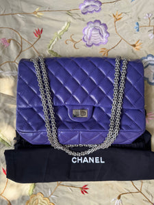 CHANEL Lambskin 2.55 Reissue 227 Flap Purple