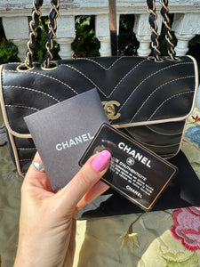 CHANEL Navy + Ivory Classic Flap Bag