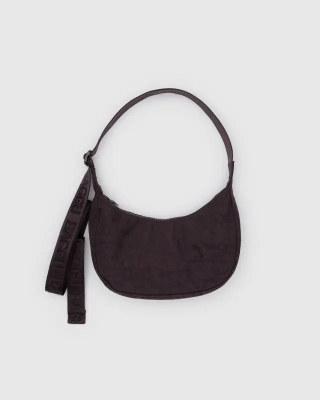 Small Nylon Crescent Bag - Chocolate Plum