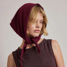 Load image into Gallery viewer, Merino Wool Triangle Scarf (S) - Cherry Plum