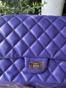CHANEL Lambskin 2.55 Reissue 227 Flap Purple