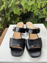 Load image into Gallery viewer, Ferragamo Badia Black Croc Sandal [8.5]