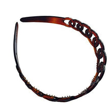 Load image into Gallery viewer, Parcelona French Round Chain Tortoise Shell Brown Cellulose Hair Headband