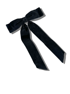 The Perfect Velvet Bow Barrette: Black