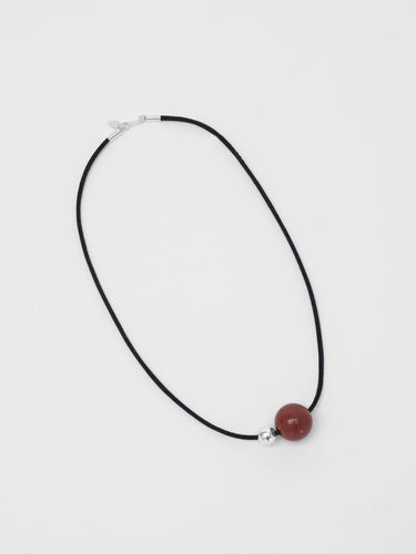 Leigh Necklace in Red Agate and Sterling Silver