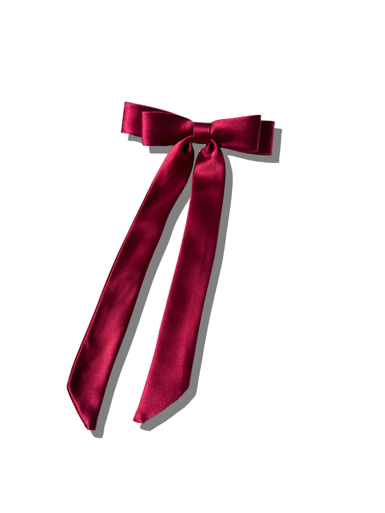 The Perfect Slim Satin Bow | Burgundy