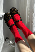 Load image into Gallery viewer, Cashmere Pointelle Socks: Red