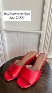 Red Leather Wedges [7]