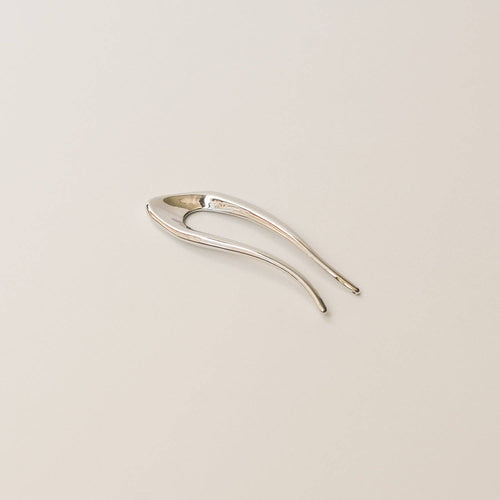 Short U-Shaped Metal Hair Stick | Silver