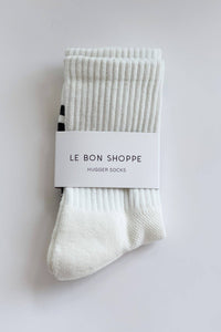 Hugger Socks: White/Black