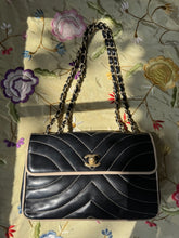 Load image into Gallery viewer, CHANEL Navy + Ivory Classic Flap Bag