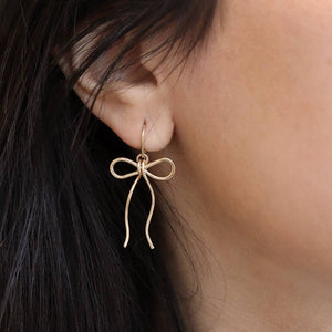 Coquette Bow Earrings: 14k Gold Fill