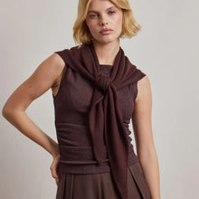 Load image into Gallery viewer, Merino Wool Triangle Scarf (L) - Dark Brown