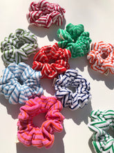 Load image into Gallery viewer, TERRY CLOTH STRIPE SCRUNCHIE: LIGHT BLUE STRIPE