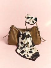 Load image into Gallery viewer, "Spot Chic" Oversized Silk Scrunchie - Cow Print