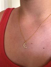 Load image into Gallery viewer, TINY MOON NECKLACE: 16&quot;
